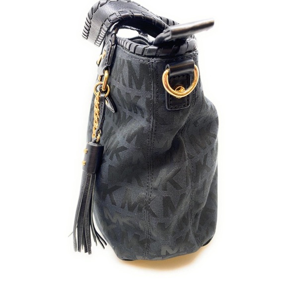 🌞MICHAEL KORS BENNET LARGE BLACK LOGO SIGNATURE TOTE BAG🌺NWOT - Picture 6 of 10